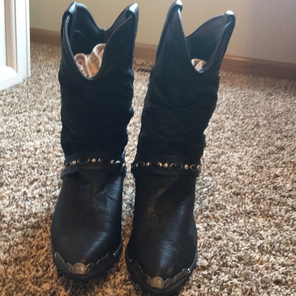 Black ladies Dingo Cowboy Boots 7M